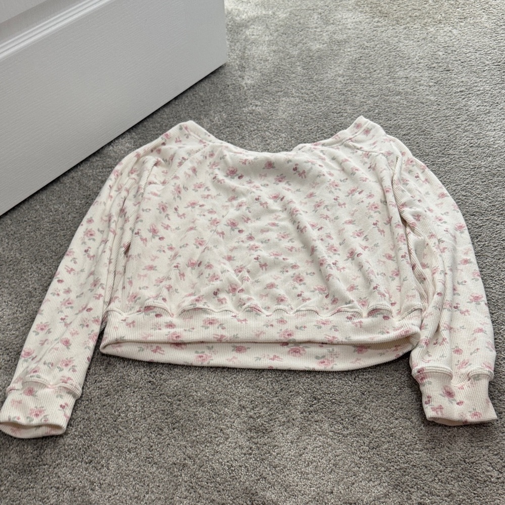 Hollister Pink Floral Long Sleeve Top